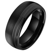 tomjaxon Wolfraam heren ring Tom Jaxon Groef Zwart Mat en Glans-22mm