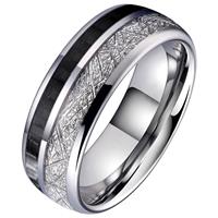 tomjaxon Wolfraam heren ring Carbon Vermiculiet Inlay-21.5mm