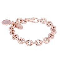 Damen Bronzallure Rose Quartz Charm Armband Bronze mit 18 Karat Gold beschichtet WSBZ00027.R