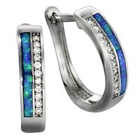 Vivance Creolen »925/- Sterling Silber synth. Opal Zirkonia«