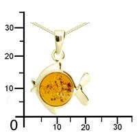 OSTSEE-SCHMUCK Kette mit Anhänger »Fisch Gold 333/000 Bernstein« (2-tlg)