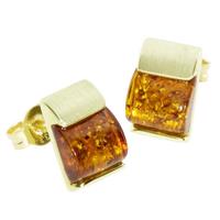 OSTSEE-SCHMUCK Paar Ohrstecker »Marja Gold 333/000 Bernstein« (2-tlg)