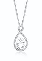 Elli Collierkettchen »Mutter Kind Infinity Herz Love Zirkonia 925 Silber«