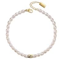 AILORIA Armband »SANGO gold/weiße Perle«, 925 Sterling Silber vergoldet Süßwasserperle