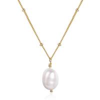 AILORIA Perlenkette »SABURO gold/weiße Perle«, 925 Sterling Silber vergoldet Süßwasserperle