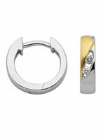 Adelia´s Paar Creolen »925 Silber Ohrringe / Creolen mit Zirkonia Ø 13,4 mm«, Silberschmuck für Damen