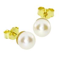 OSTSEE-SCHMUCK Paar Ohrstecker »- Klassisch 7 mm - Gold 333/000 Wachsperle« (2-tlg)