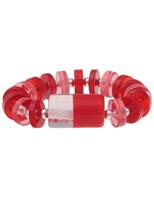 Leslii Armband »Retro Zylinder«, mit roten Kunststoff-Elementen