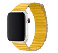Apple Leather Loop  Watch bandje medium 42mm / 44mm geel