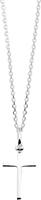 The Jewelry Collection Ketting Kruis 1,1 mm 41 + 4 cm - Zilver