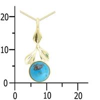 OSTSEE-SCHMUCK Kette mit Anhänger »- Blüte - Gold 333/000 - Türkis« (2-tlg)