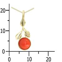 OSTSEE-SCHMUCK Kette mit Anhänger »- Blüte - Gold 333/000 - Koralle« (2-tlg)