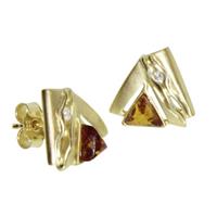 OSTSEE-SCHMUCK Paar Ohrstecker »- Benita - Gold 585/000 - Bernstein/Brillant« (2-tlg)