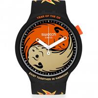 Swatch Chinese New Year Ox Rocks 2021 Unisexuhr in Rot SO27Z109