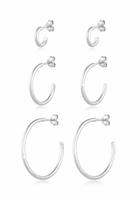 Elli Ohrring-Set »Creolen Stecker Set Basic (6 tlg) 925 Silber«