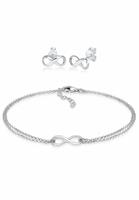 Elli Elli Sieraden Set Dames Infinity Symbol Stud Earrings Band Set Verstelbaar in 925 sterling zilver