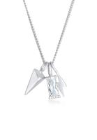 Elli Dames hanger rechthoek bliksemschicht pijl met zirkonia kristallen in 925 Sterling Zilver