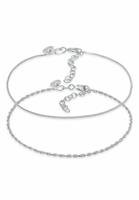 Elli Armband Set »Kordelkette Gedreht Venezianer 2er Set 925 Silber«