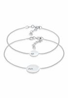 Elli Armband Set »Plättchen Herz Mutter Kind (2 tlg) 925 Silber«