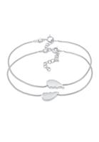 Elli, Armband Herz Gebrochen Friends Love 2er Set 925 Silber in silber, Schmuck für Damen