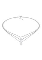 Elli Collierkettchen »Choker Layer Dreireihig Plättchen Boho 925 Silber«