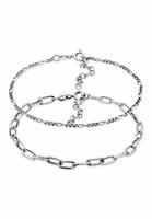 Elli Armband Set »Figarokette Gliederkette Used (2 Tlg) 925 Silber«