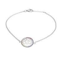 Smart Jewel Armband »Lebensbaum regenbogenfarben, Silber 925«