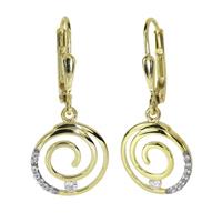 OSTSEE-SCHMUCK Paar Ohrhänger »- Spirale - Gold 333/000 - Zirkonia« (2-tlg)