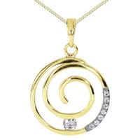 OSTSEE-SCHMUCK Kette mit Anhänger »- Spirale - Gold 333/000 - Zirkonia« (2-tlg)