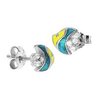 OSTSEE-SCHMUCK Paar Ohrstecker »- kleiner Fisch - Silber 925/000 - Zirkonia« (2-tlg)