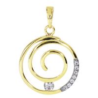 OSTSEE-SCHMUCK Kettenanhänger »- Spirale - Gold 333/000 - Zirkonia« (1-tlg)