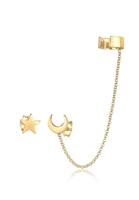 Elli Paar Ohrhaken »Earcuff Astro Sterne Halbmond Blogger 925 Silber«