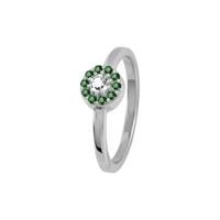 Jacques Lemans Dames ringen in 925 Sterling zilver, groen, voor Dames, 4040662159834, EAN: SE-R156D56