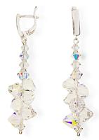 Spark Jewelry Bicone Oorbellen van Zilver met Gekleurde Glaskristallen