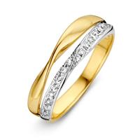 Excellent Jewelry Gevouwen Geelgouden Ring met Zirkonia℃s
