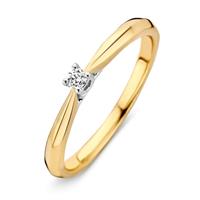 Excellent Jewelry Geelgouden Ring met 0,06crt. Diamant