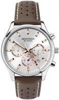 Sekonda Zilverkleurig Heren Horloge met Bruin Leder