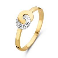 Excellent Jewelry Bicolor Dames Ring met Briljanten Cirkel