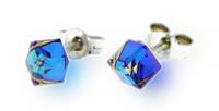 Spark Jewelry Felblauwe Glaskristallen Kubus Oorstekers van 