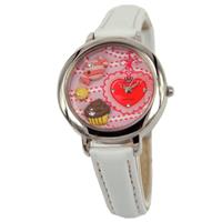 Q&Q Horloge voor meisjes / Cupcake & Hartjes