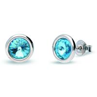 Spark Jewelry Tiny Bonbon Blauwe Glaskristallen Oorknopjes