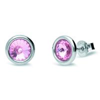 Spark Jewelry Tiny Bonbon Roze Glaskristallen Oorknopjes