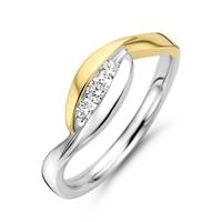 Excellent Jewelry Bicolor Golvende Ring met Briljanten Kopstuk
