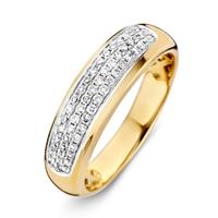 Excellent Jewelry Geelgouden Bolstaande Dames Ring met Diamanten