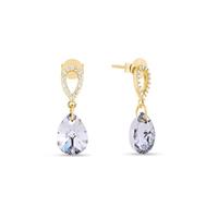 Spark Jewelry Spark Pear Drop Gilded Earrings Crystal