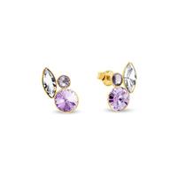 Spark Jewelry Spark Artesia Gilded Oorknoppen Crystal, Violet, Light Amethyst