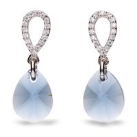 Spark Jewelry Pear Drop Blauwe Glaskristallen Oorbellen van 