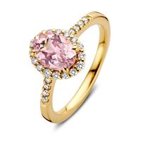 Excellent Jewelry Gouden Ring met Morganiet Edelsteen en Diamanten