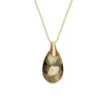 Spark Jewelry Golden Drop Ketting met Champagne Kristal