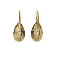 Spark Jewelry Golden Drop Oorhangers met Champagne Kristal